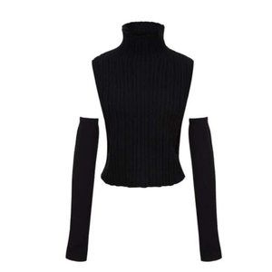 Detached Sleeve Turtleneck Sweater